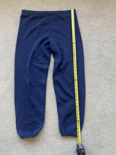 RUSSEL Vtg 80s Large Navy Blue Drawstring Elastic Waste Sweatpants Mens - Picture 3 of 9