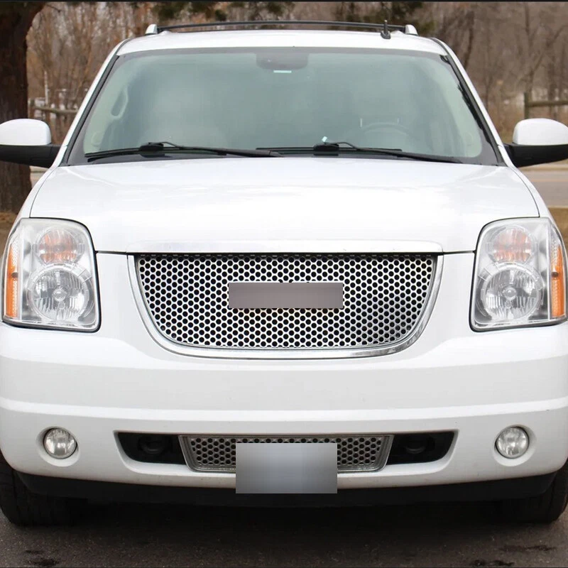 Fits GMC Yukon XL Denali 1500 2500 2007-2014 Front Grille Mesh Chrome Set 3PCS - Image 2 of 4
