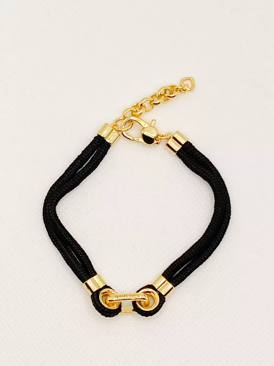 Kate Spade Know the Ropes Cord Bracelet Black MSRP $68 | eBay