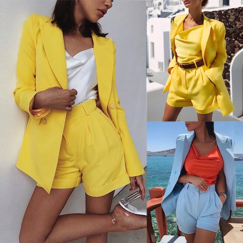Women 2Pcs Co-Ord Duster Blazer Set 
