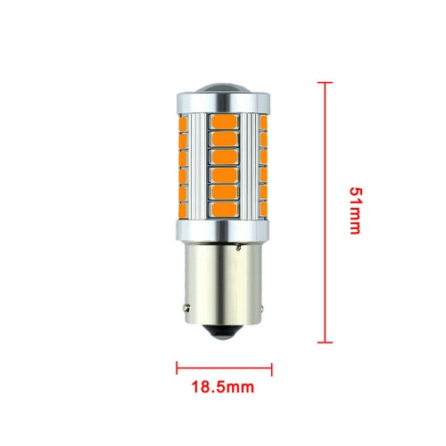 2x Amber BAU15S PY21W lED Canbus No Error 33SMD 5730 1156 Led Turn Signal Light - Picture 9 of 12