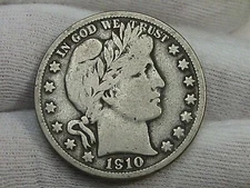 Better Date FINE 1910-s Barber Half Dollar.  #21
