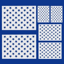 6 Pieces 50 Star Stencils for American Flag Plastic Star Stencil Template