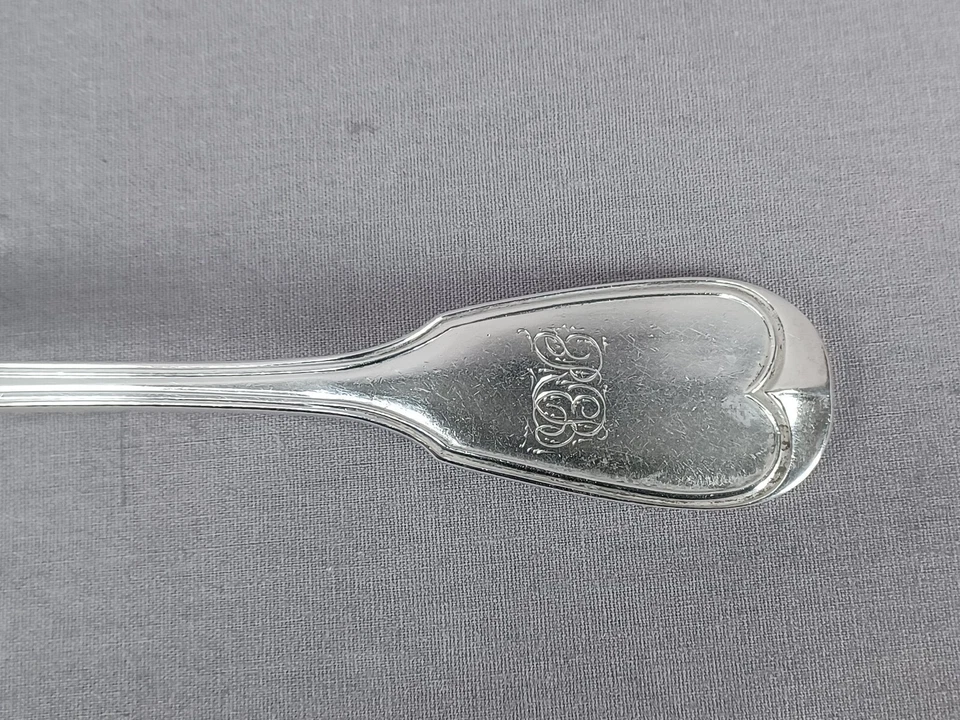 Moneda de plata con patrón de hilo de violín de Samuel Kirk de 9 pulgadas cuchara Foto 2 de 4