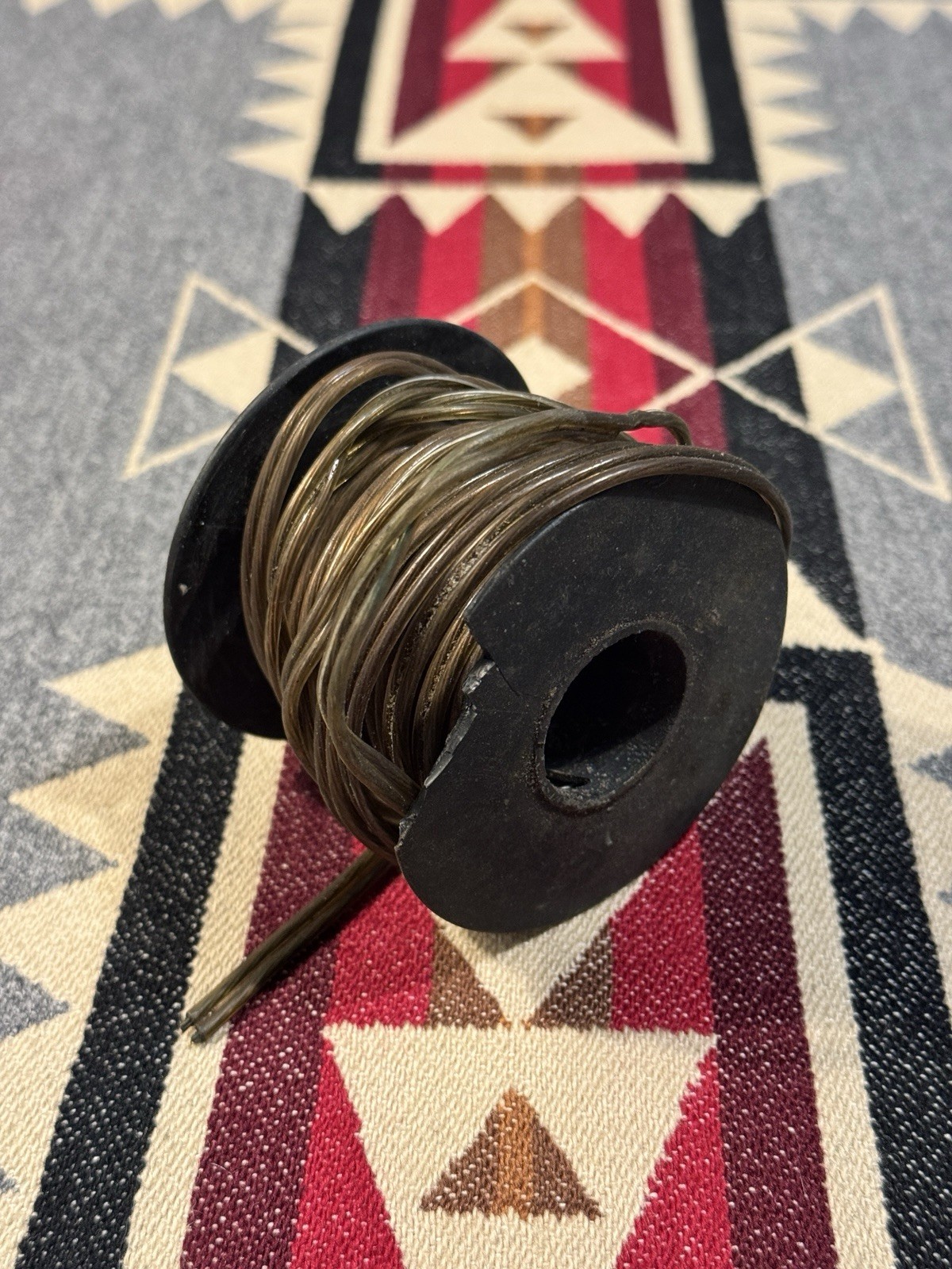 Vintage Copper Lamp Speaker Wire Spool Striped Insulated Antique Electronics 6oz