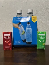 SodaStream Bottles 2-pack Bundle with 2 Flavors. Lime Bubly, Cherry Bubly.