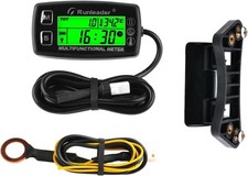 NInE-ROnG Tach-Medidor de Horas,Tacómetro Inductivo LCD Digital,Potente Temporización,Medición de RPM,Diseño Impermeable,para Motor de Gasolina, Cortacésped,Motocicleta (2 tiempos) (azul