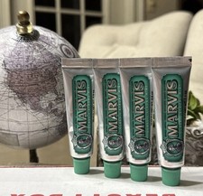 4 Marvis Classic Strong Mint Toothpaste Lot 0.5 Oz 10 mL Each Mini Travel Size U