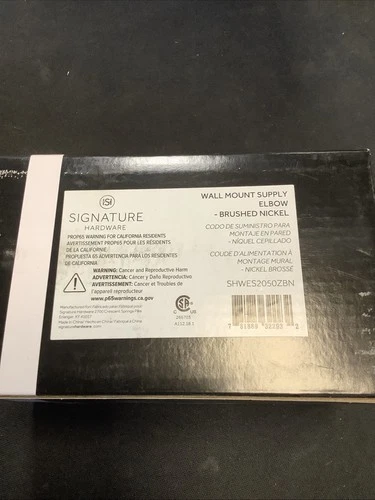 Signature Hardware Wall Mount Elbow Supply. Brushed Nickel. SHWES2050zBN A6 - Picture 3 of 6