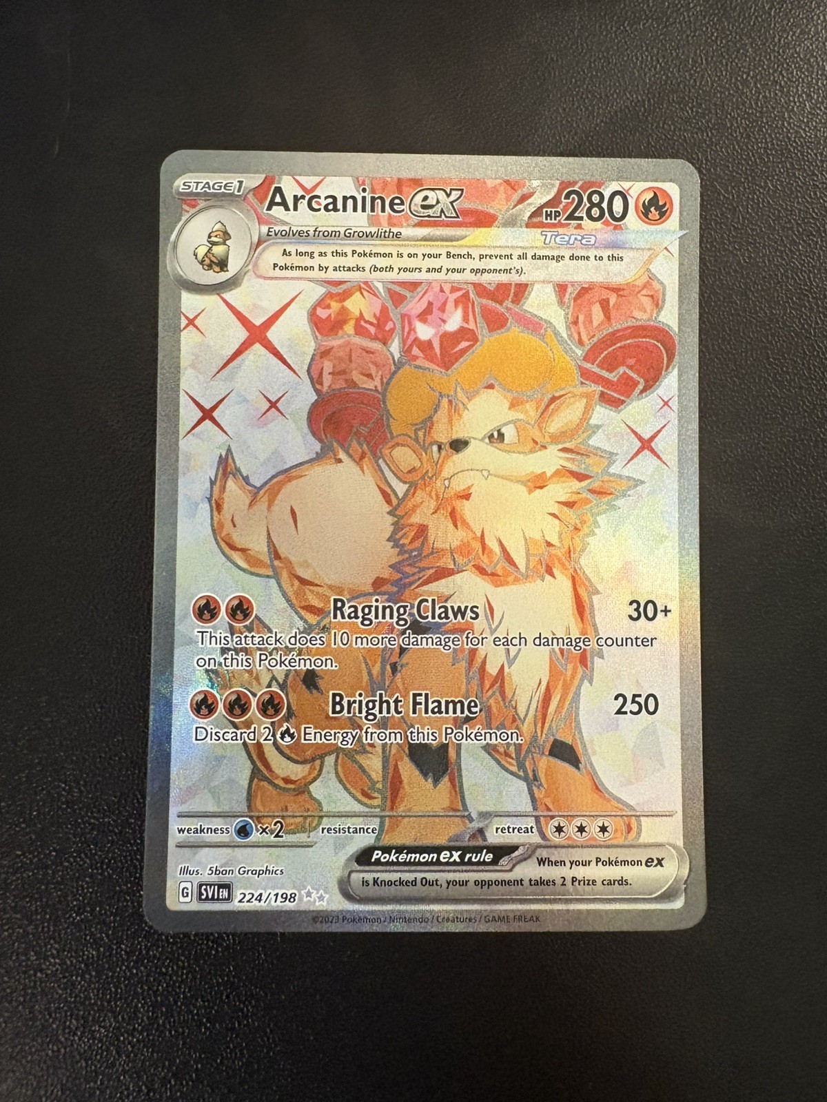 Arcanine ex 224/198 UR SV01 Scarlet & Violet Base Set Pokemon TCG English Card