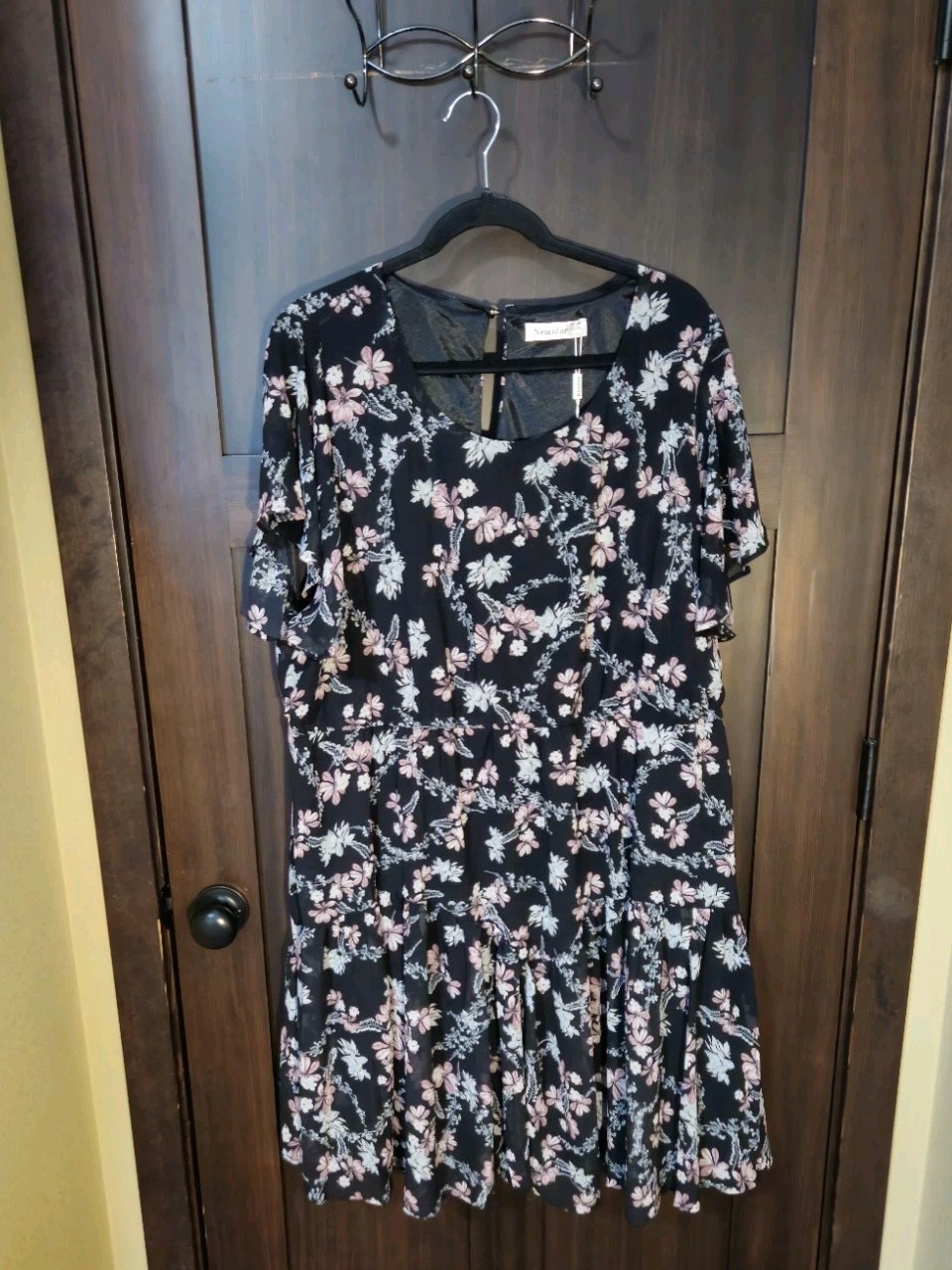 NWT Women's Plus Chiffon Lined Floral Print Midi Dress Size 20 20W 2X