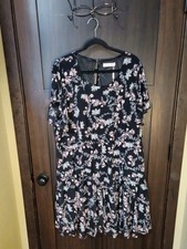 NWT Women's Plus Chiffon Lined Floral Print Midi Dress Size 20