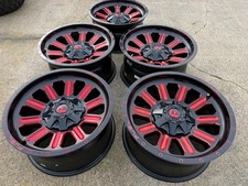 5x Five 18x9 Fuel D621 Gloss Black Red Wheels 5x127 Fits Jeep Wrangler Gladiator 5x Five 18x9 Fuel D621 Gloss Black Red Wheels 5x127 Fits Jeep Wrangler Gladiator