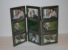 Photo Collage Silver 3-Panel Screen Picture Frame for 5 x 3.5" Holds 9 Photos — photo 1