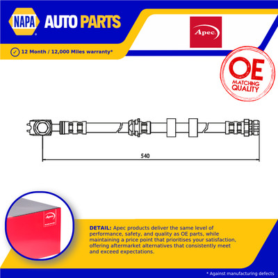 Brake Hose Front HOS3513 Apec Hydraulic 6Q0611701A 6Q0611701C 6Q0611701B Quality