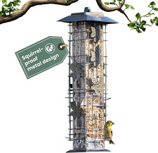 336-1SR Squirrel-Be-Gone Squirrel Proof Bird Feeder, 2LB, Outdoor Wild Bird Feed