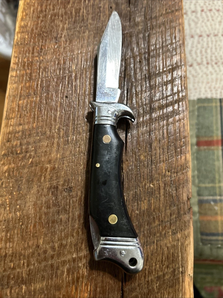 Cuchillo plegable japonés ShoGun vintage de acero inoxidable Foto 4 de 4