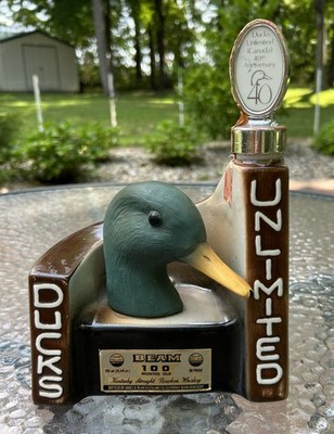 1978 Jim Beam Ducks Unlimited Canada 40th Anniversary  Mallard Duck Decanter