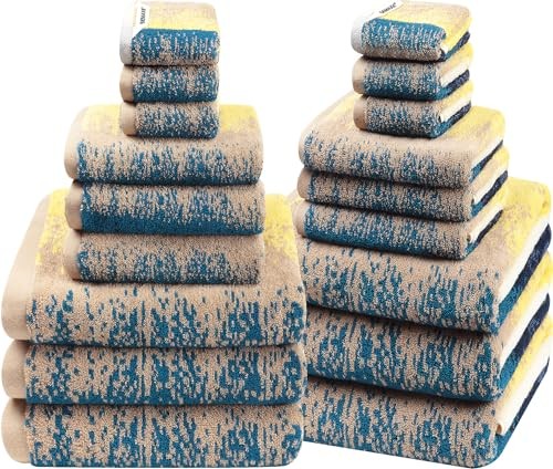  18-Pack Bath Towel Set Include 6 Bath Towel Set - 18Pc B01: Colorful - Beach