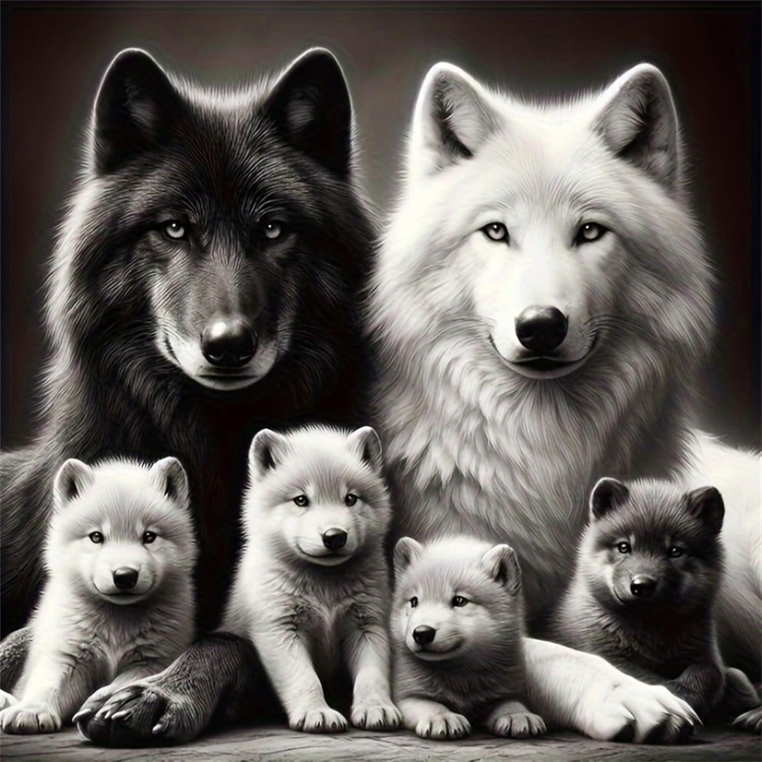 Qihensail 5D Wolf Diamond Art Kit for Adults,Diamond Painting Kits for Beginner,