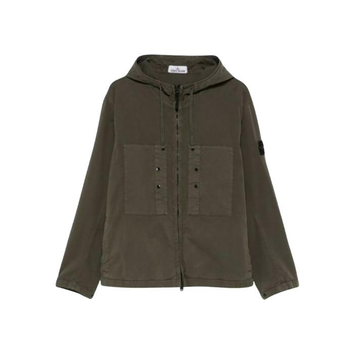 Stone Island 4100091 Supima Cotton Twill Stretch Hooded Jacket
