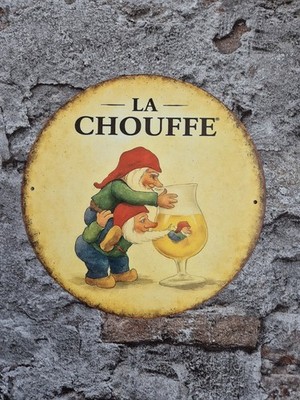 La Chouffé Bier Belgien Beer Schild Alu Blechschild Deko Bar Werbeschild 20cm