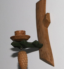 alter Kerzenleuchter Wandleuchter mit Tannzapfen Erzgebirge Seiffen