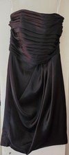 Davids Bridal Short Charmeuse Dress with Draped Skirt