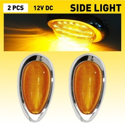 For Freightliner Sleeper Cab Truck LED Side Marker Light Turn Signal Amber EAAE