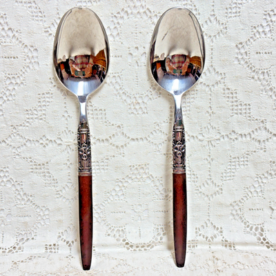 #ad Oneida Northland Napa Valley Oval Soup Spoons 7 3 8quot; Stainless Japan Set 2 $18.83