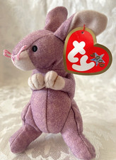 Ty Teenie Beanie Baby Springy Bunny 2000 Lavender Plush PE Pellets Vintage