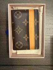 Louis Vuitton Double Card Holder Monogram Macassar M12844 Used