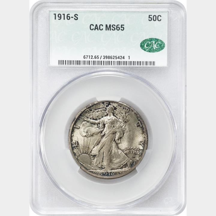 1916年 ペルー 1/2ディン PCGS MS65 銀貨 1916-D Mercury Dime PCGS MS-65 FB (CAC Green) (Item 453019