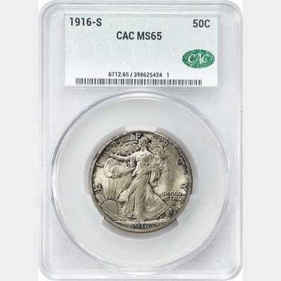 1916-S Walking Liberty Half Dollar. MS-65 (CACG) | eBay