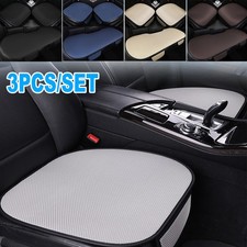 3pcs Front Rear Ice Silk Car Seat Cover Non-slip Breathable Seat Protector