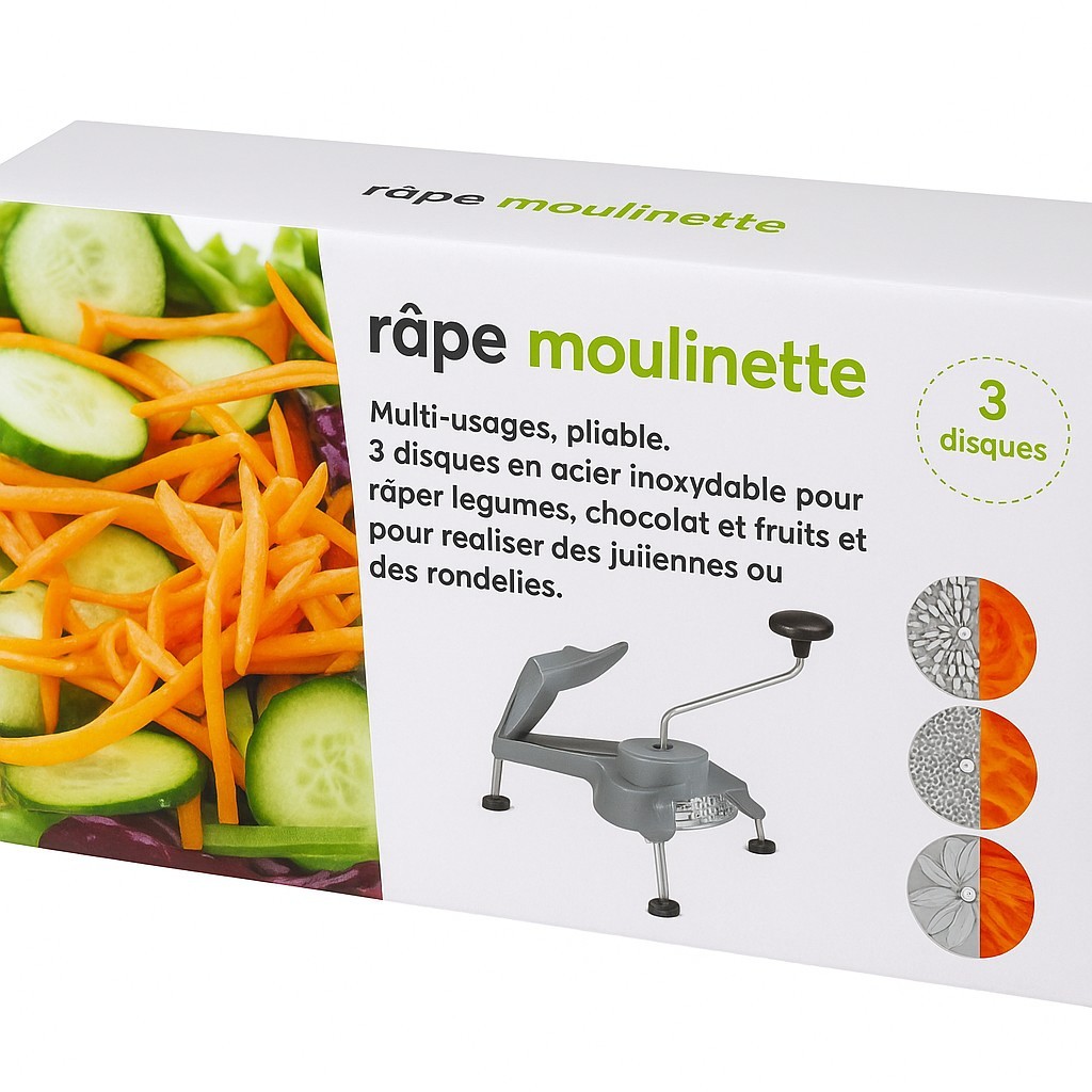 Râpe moulinette à légumes en inox avec 3 disques tamis amovibles pour purée de pommes de terre