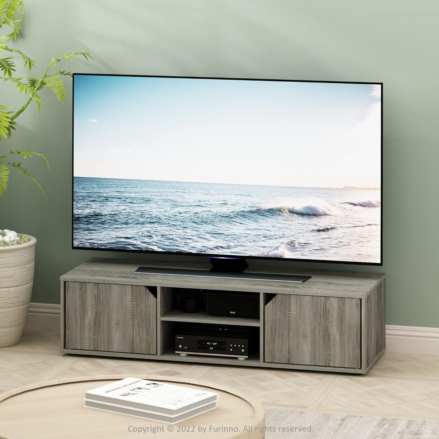 For Tvs Up To 55 Inch, Grey Oak Finish