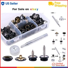 Marine Grade Canvas Upholstery Snap Button Fastener Kit for Boats Rust-Resistant