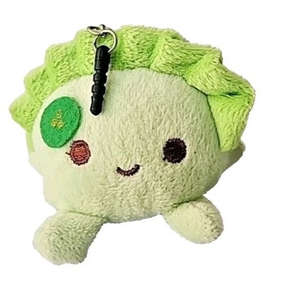 Green Dumpling Plush Charm w/Clasp for Purse Black Plug Phone/Bag