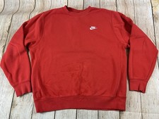 Nike Sportswear Club Fleece Crewneck Sweatshirt Red BV2662-647 Size Medium