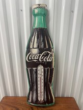 Vintage 1970s Large Coca Cola Bottle Thermometer Advertising