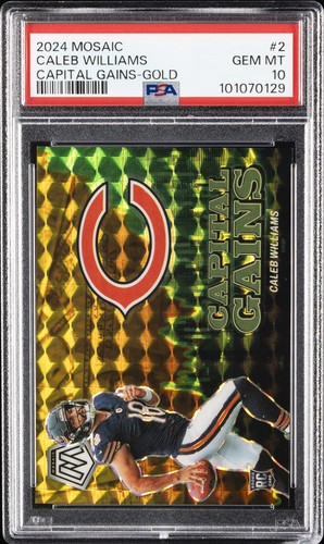 Caleb Williams [Gold] #2 2024 Panini Mosaic Capital Gains card