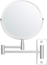 BELLE VOUS Chrome Wall Mounted Extendable 360° Swivel Shaving Mirror for Bathroo