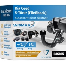 ANHÄNGERKUPPLUNG für Kia Ceed ab 19 abnehmbar BRINK +13pol E-Satz Erich J