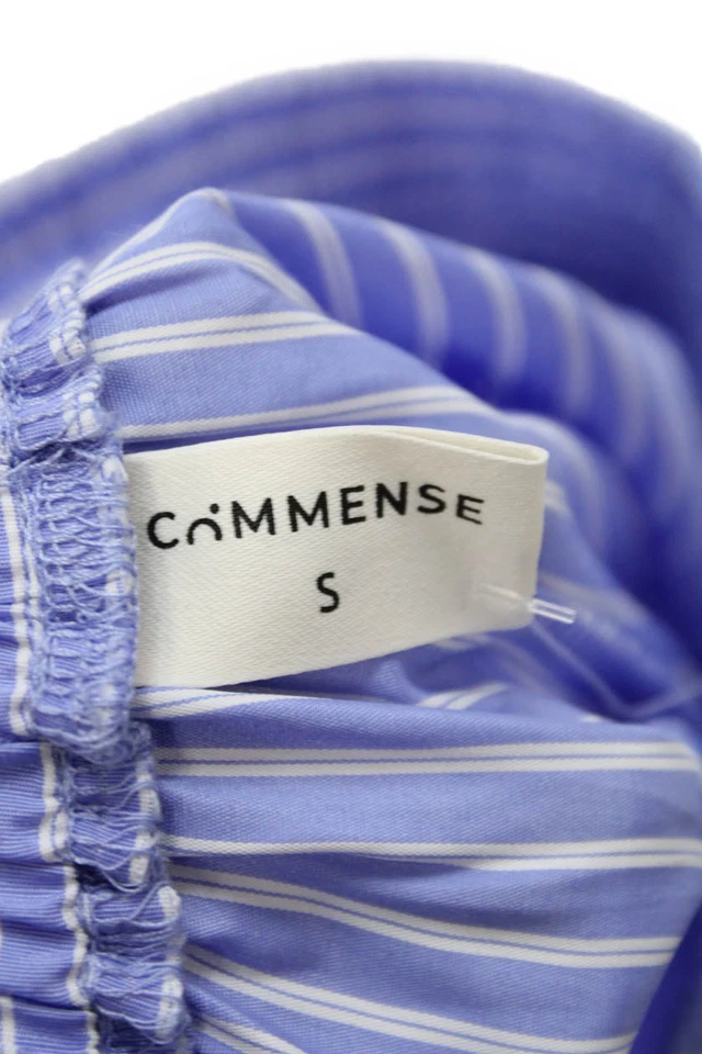 Commense Womens High Rise Vertical Striped Straight Leg Pants Blue Size Small - Image 4 of 4