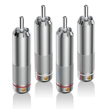 4pcs Aluminium Case RCA Rhodium Plated Connector Plug for HiFi Audio Cable DIY