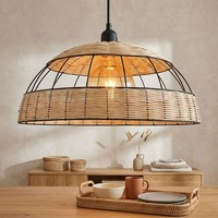 Pendelleuchte HäNgelampe Esstischleuchte Boho Wohnzimmerlampe Rattan Geflecht