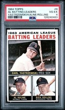 1964 Topps - AL Batting Leaders #8 Yastrzemski, Kaline, Rollins PSA 4