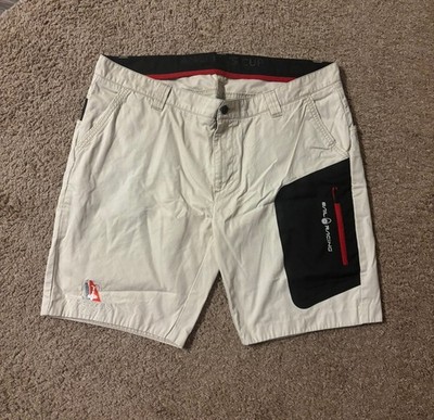 America's Cup Shorts Mens XXLarge Beige Sailing Sail Racing Embroidered Logo