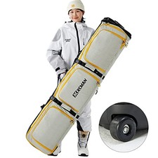Roller Snowboard Bag with Wheels Adjustable Length  Light Brown